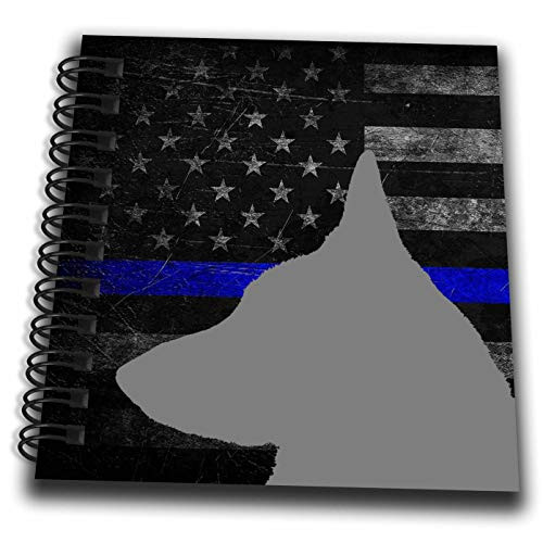 3dRose Gray silhouette of German Shepherd dog on distressed blue line. - Drawing Books -db_336754_3- 3dRose Gray silhouette of German Shepherd dog on distressed blue line. - Drawing Books -db_336754_3-