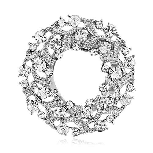 DONGXIONG Creative Scarf Scarf Buckle Hollow Round Diamond Scarf Buckle Brooch Dual Purpose  Silver DONGXIONG Creative Scarf Scarf Buckle Hollow Round Diamond Scarf Buckle Brooch Dual Purpose  Silver