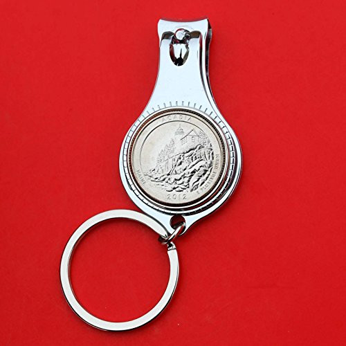 US 2012 Maine Acadia National Park Quarter BU Uncirculated Coin All-in-One Key Ring Bottle Opener Nail File and Cutter Clipper NEW - America the Beautiful US 2012 Maine Acadia National Park Quarter BU Uncirculated Coin All-in-One Key Ring Bottle Opener Nail File and Cutter Clipper NEW - America the Beautiful