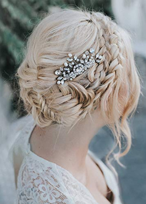 Kercisbeauty Vintage Hair Comb Crystal Headpiece for Brides Bridesmaid Wedding Side Headband Prom Hair Accessories -Rose Gold- Kercisbeauty Vintage Hair Comb Crystal Headpiece for Brides Bridesmaid Wedding Side Headband Prom Hair Accessories -Rose Gold-