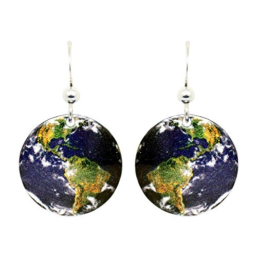 Earth Earrings by dears Non-Tarnish Sterling Silver French Hook Ear Wire