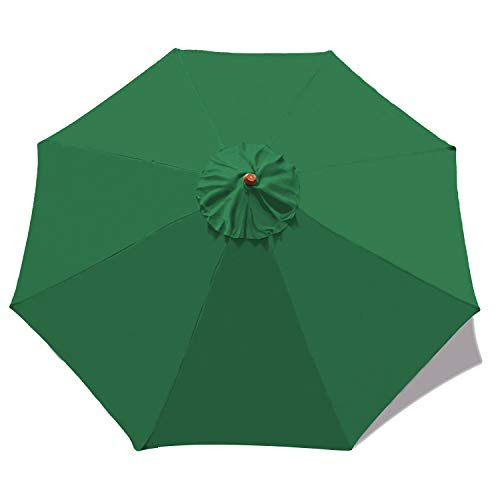 MASTERCANOPY 7.5ft Patio Umbrella Replacement Canopy Market Table Umbrella Canopy with 8 Ribs-7.5ftForest Green-