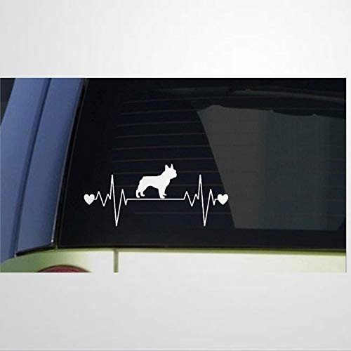 Frenchie Heartbeat Lifeline Decal French Bulldog Stickers Car Decal Window Decal Vinyl Decal Die Cut Decals Funny Laptop Stickers Bumper Stickers Present