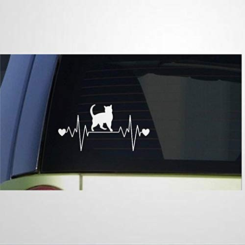 Cat Heartbeat Lifeline Decal Kitten Stickers Car Decal Window Decal Vinyl Decal Die Cut Decals Funny Laptop Stickers Bumper Stickers Present