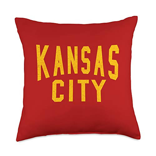 Kansas City Local Kansas City Red  and  Yellow Basic  and  Original Kc Local Fan Throw Pillow 18x18 Multicolor Kansas City Local Kansas City Red  and  Yellow Basic  and  Original Kc Local Fan Throw Pillow 18x18 Multicolor