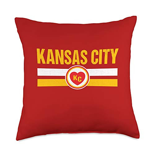 Kansas City Locals Retro Striped Fan Kansas City Red and Yellow Love Kc Heart Throw Pillow 18x18 Multicolor Kansas City Locals Retro Striped Fan Kansas City Red and Yellow Love Kc Heart Throw Pillow 18x18 Multicolor