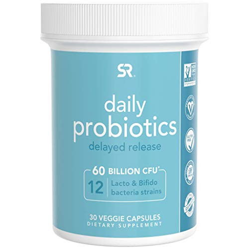 Daily Probiotics for Women and Men -12 Strains- ~ Guarantee 60 Billion CFU at Expiration ~ Non-GMO Verified Shelf Stable Vegan Certified Dairy and Gluten Free -30 Delayed-Release Veggie Caps- Daily Probiotics for Women and Men -12 Strains- ~ Guarantee 60 Billion CFU at Expiration ~ Non-GMO Verified Shelf Stable Vegan Certified Dairy and Gluten Free -30 Delayed-Release Veggie Caps-