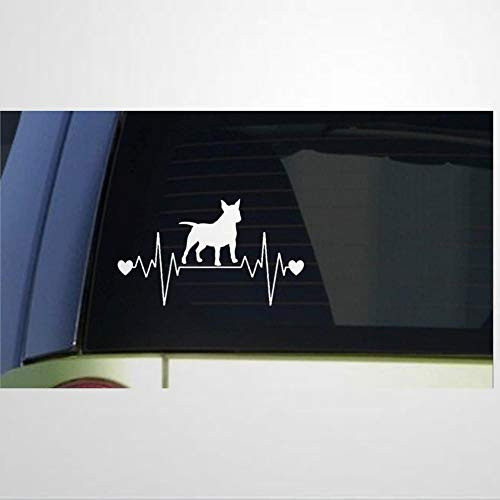 Bull Terrier Heartbeat Lifeline Decal Stickers Car Decal Window Decal Vinyl Decal Die Cut Decals Funny Laptop Stickers Bumper Stickers Present