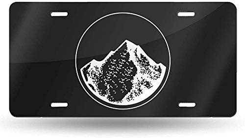 YISONG License Plate Mountain Inside Circle Decorative Car Front License Plate Tag Aluminum License Plate 6 X 12 Inch -4 Holes-
