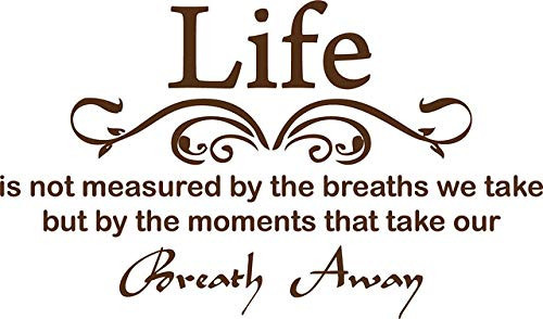 32X 20 Brown Life is Not Measured by The Breaths We Take but by The Moments That Take Our Breath Away-Vinyl Wall Lettering Stickers Quotes and Sayings Home Art Decor Decal 32X 20 Brown Life is Not Measured by The Breaths We Take but by The Moments That Take Our Breath Away-Vinyl Wall Lettering Stickers Quotes and Sayings Home Art Decor Decal