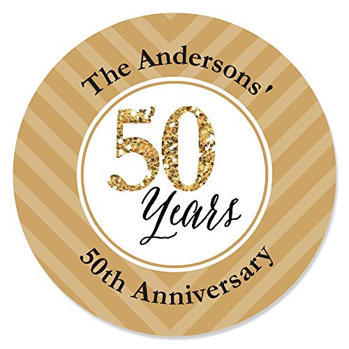 Big Dot of Happiness Custom We Still Do - 50th Wedding Anniversary - Personalized Anniversary Party Circle Sticker Labels - 24 Count
