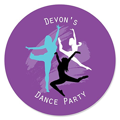 Big Dot of Happiness Personalized Must Dance to The Beat - Dance - Custom Birthday Party or Dance Party Favor Circle Sticker Labels - Custom Text - 24 Count