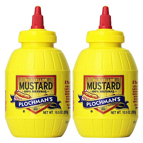 Plochmans Original Mild Classic Yellow Mustard 10.5 Oz -2 Pack-