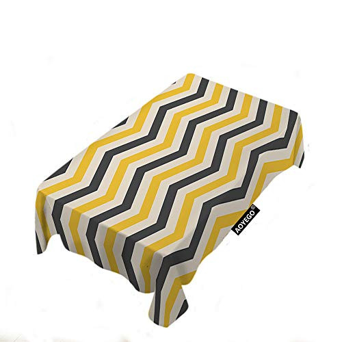 AOYEGO Chevron Table Cloths Rectangle Zigzag Striped Streaks Graphic Regular Repeat Linear Simple Classic Line Tablecloths Decoration 52X70 Inch Polyester for Outdoor Indoor Home Party Picnic