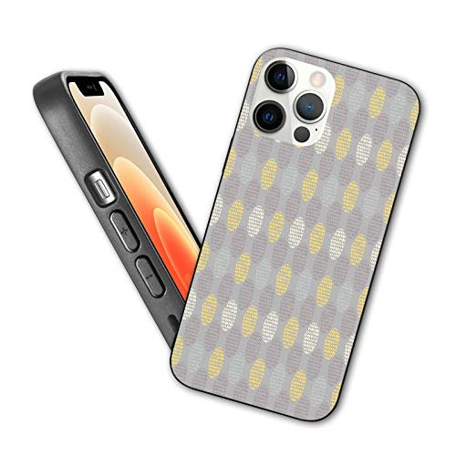 Compatible with iPhone 12 Pro Max case Dotted Pattern Inside Circles Colorful Composition Doodle with Soft TPU Bumper and Hard PC Back-6.7 inch-