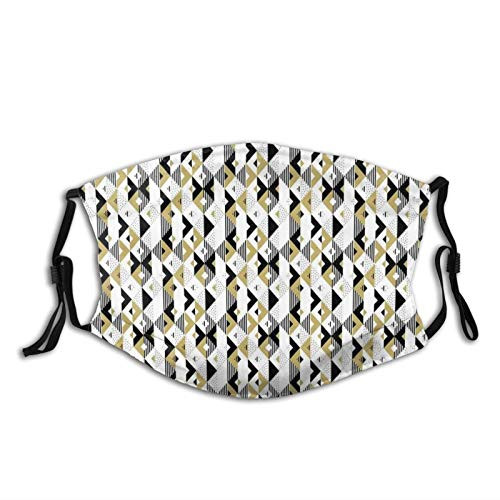 Fillter Face Cloth for Men and Women Abstract Triangles With Stripes And Rhombuses Dotted Background Modern Art Reusable Windproof Mouth Anti Dust Double Protection Fillter Face Cloth for Men and Women Abstract Triangles With Stripes And Rhombuses Dotted Background Modern Art Reusable Windproof Mouth Anti Dust Double Protection