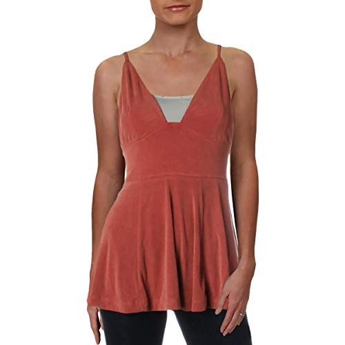 Free People Womens Never Let You Go Strappy Ribbed Tank Top Brown M