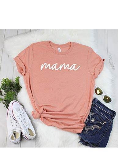 Mama T Shirt Womens T-Shirt Casual Top Graphic Tee Short Sleeve Shirt Retro T Shirt Mom T-Shirt