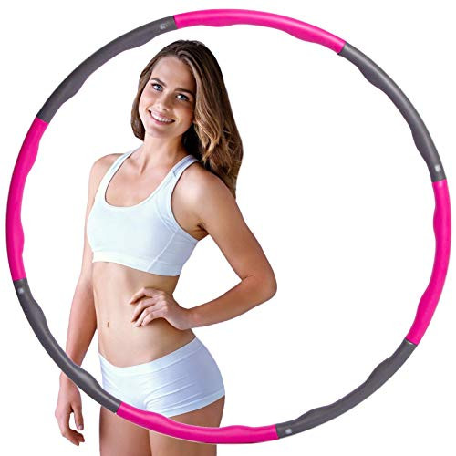 Hula Hoops for Adults Weight Loss Weighted Hula Hoop for Exercise and Fitness 8 Sections Adjustable Weights Weighted Hoola Hoop for Adults and Home Workout