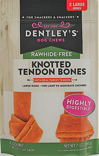 Rawhide-Free Dentleys Knotted Turkey Tendon Bone 2-7 inch Bones