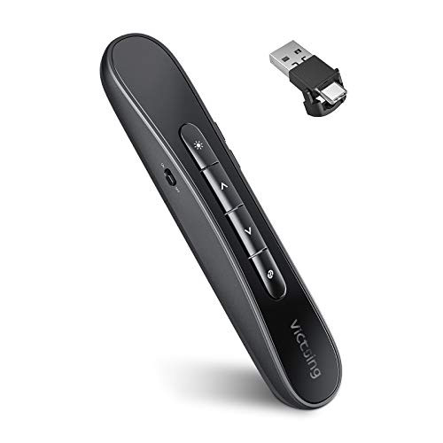 VicTsing Type C  and  USB Wireless Presenter Remote for Mac 2.4GHz Presentation Clicker PowerPoint PPT Clicker with Hyperlink  and  Volume Control for Google Slides PowerPoint Keynote and More