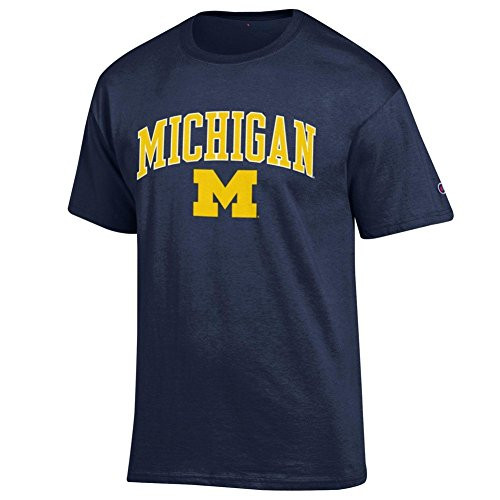 Elite Fan Shop Michigan Wolverines Tshirt Varsity Navy - Large - Navy Yellow