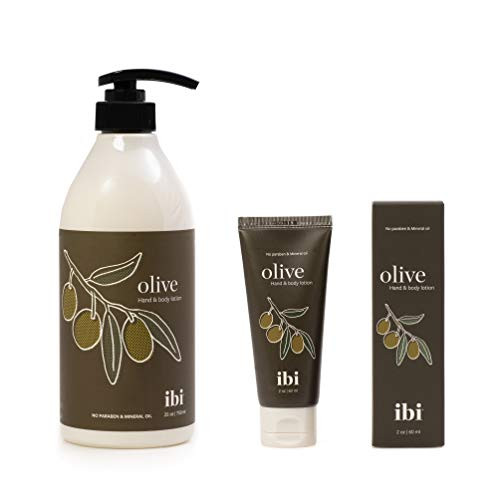 IBI Moisture Hand and Body Lotion Set For Dry Skin 750 ml Lotion and 2.02 oz Hand Cream - Olive-