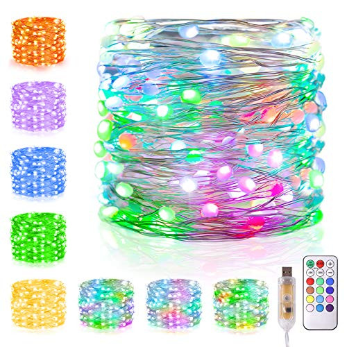 66ft 200 LED Indoor Fairy String Lights Color Changing Christmas Lights USB Powered RGB Fairy Lights with Remote Waterproof Fairy Lights for Bedroom Christmas Tree Party Wedding Indoor Outdoor Decor
