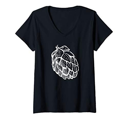 Womens Hops Cone Humulus Lupulus Craft Beer Geek IPA Hophead Gift V-Neck T-Shirt