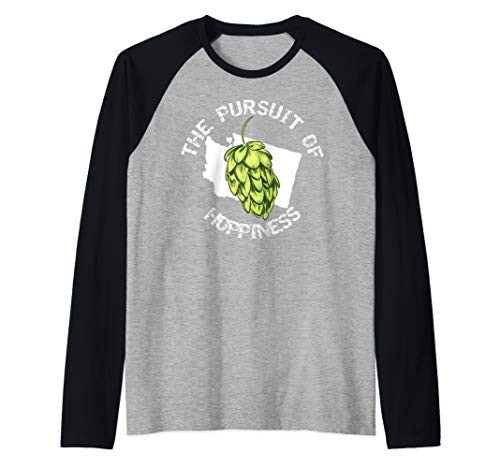 Drink Craft Beer Washington Pursuit of Hoppiness Raglan Baseball Tee
