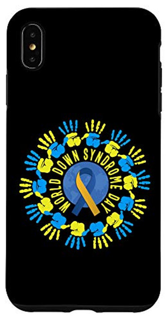 iPhone XS Max World Down Syndrome Day Mom Awareness Yellow Blue Ribbon Son Case iPhone XS Max World Down Syndrome Day Mom Awareness Yellow Blue Ribbon Son Case