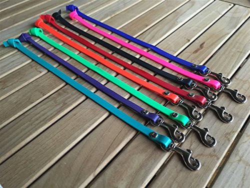 Full Grip Supply 1/2 inch Biothane Handle Leash Long Line -10 Feet Black-