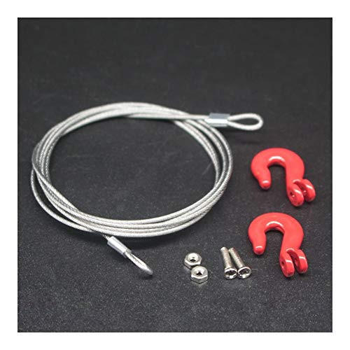 ZHOUPENGF 1/10 Rock Crawler RC Steel Accessories Towing Rope with Hooks for Axial Wraith SCX10 D90 Accessories