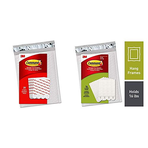 Command Large Replacement Strips Re-Hang Indoor Hooks -GP023-20NA- with Picture Hanging Strips 14 Pairs -28 Strips-
