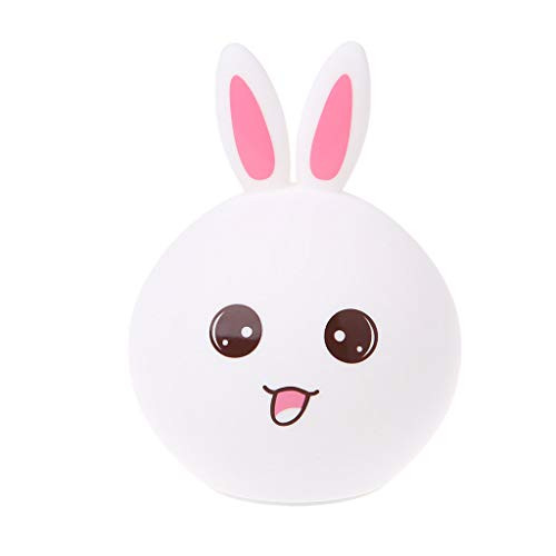 yangyang Cute Rabbit Bedside Lamp Tap Control Colorful Color Changing Night Light USB Rechargeable Silicone Lamp for Baby Infant Toddler Atmosphere Lamp yangyang Cute Rabbit Bedside Lamp Tap Control Colorful Color Changing Night Light USB Rechargeable Silicone Lamp for Baby Infant Toddler Atmosphere Lamp