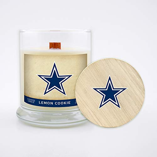 Worthy Promo NFL Dallas Cowboys Gifts 8oz Scented Candle Soy Wax w/Wood Wick and Lid Lemon Cookie Worthy Promo NFL Dallas Cowboys Gifts 8oz Scented Candle Soy Wax w/Wood Wick and Lid Lemon Cookie
