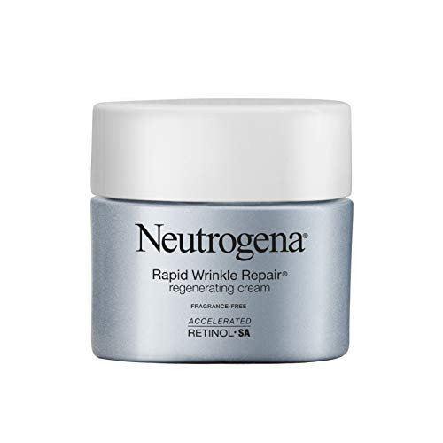 Neutrogena Rapid Wrinkle Repair Retinol Cream Anti-Wrinkle Face  and  Neck Cream with Hyaluronic Acid  and  Retinol Fragrance-Free Moisturizer 1.7 oz