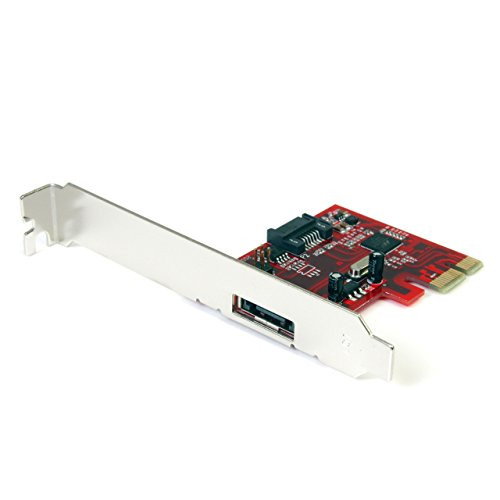 StarTech.com 1x eSATA + 1x SATA 6 Gbps PCI Express SATA Controller Card Adapter PEXSAT31E1 (Red)