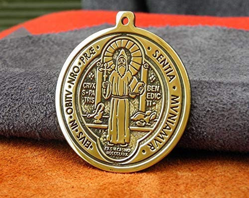 St. Benedict pendant Two Sides amulet Catholic Anglican Lutheran Saint Benedict of Nursia