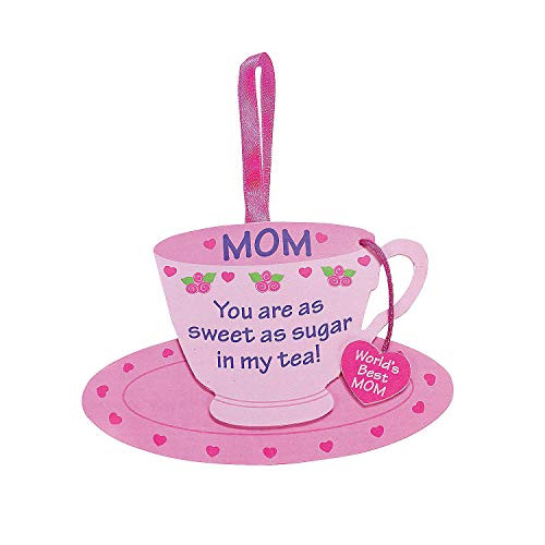 Mom Tea Cup Foam Ornament Craft Kit - Crafts for Kids and Fun Home Activities