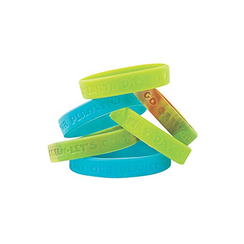 Fun Express Earth Day/Recycle Rubber Bracelets - 24 Pieces - Educational and Learning Activities for Kids Fun Express Earth Day/Recycle Rubber Bracelets - 24 Pieces - Educational and Learning Activities for Kids