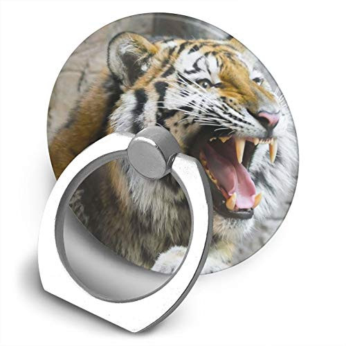 360 Degree Finger Stand Cell Phone Ring Holder Car Mount with Hook for Smartphone-Tiger