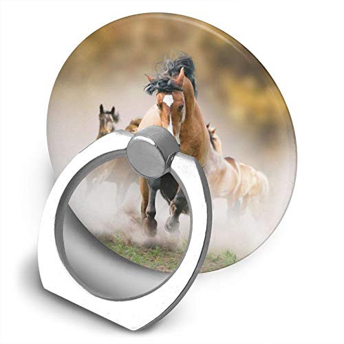 360 Degree Finger Stand Cell Phone Ring Holder Car Mount with Hook for Smartphone-Horses