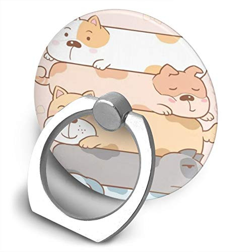 360 Degree Finger Stand Cell Phone Ring Holder Car Mount with Hook for Smartphone-Cartoon Dog
