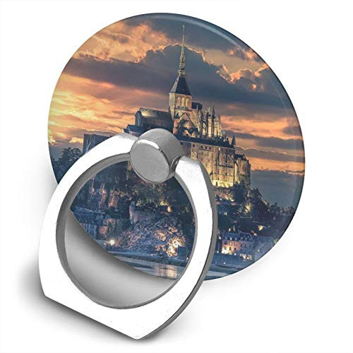 360 Degree Finger Stand Cell Phone Ring Holder Car Mount with Hook for Smartphone-Castle Scenery
