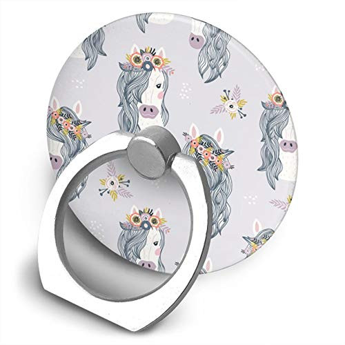360 Degree Finger Stand Cell Phone Ring Holder Car Mount with Hook for Smartphone-Adorable Horses