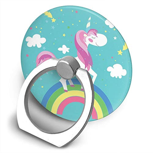 360 Degree Finger Stand Cell Phone Ring Holder Car Mount with Hook for Smartphone-Cute Cartoon Unicorn