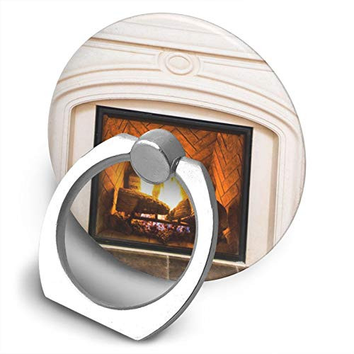 360 Degree Finger Stand Cell Phone Ring Holder Car Mount with Hook for Smartphone-Luxurious Burning Fireplace