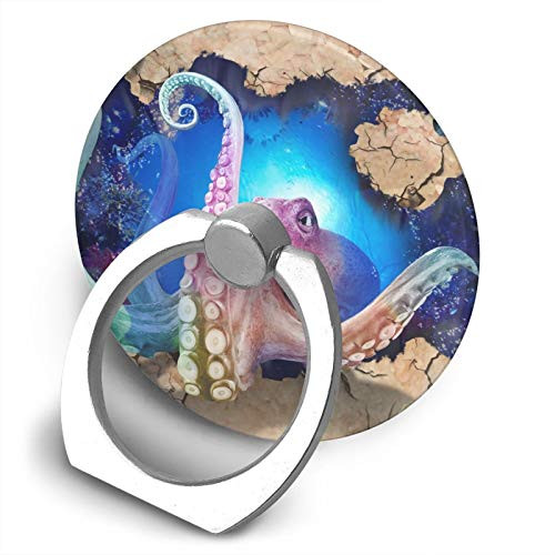 360 Degree Finger Stand Cell Phone Ring Holder Car Mount with Hook for Smartphone-Octopus