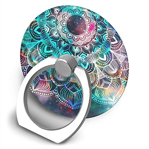 360 Degree Finger Stand Cell Phone Ring Holder Car Mount with Hook for Smartphone-Color Flower